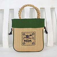 Cotton handle handbag,