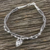 Silver beaded bracelet,