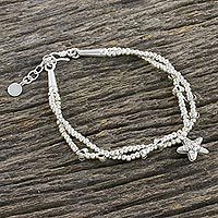 Silver beaded bracelet,