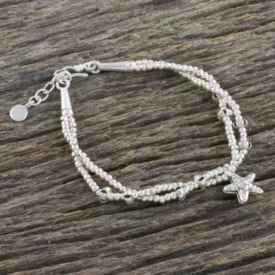 Silver beaded bracelet, Sea Bubbles