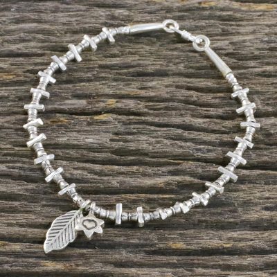 Silver beaded bracelet, Nature Aficionado