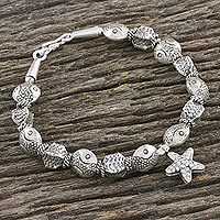 Silver beaded bracelet,