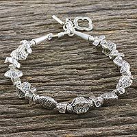 Silver beaded bracelet,