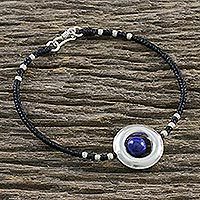 Lapis lazuli beaded pendant bracelet,
