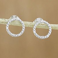Sterling silver stud earrings,
