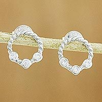 Sterling silver stud earrings,