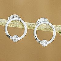 Sterling silver stud earrings,