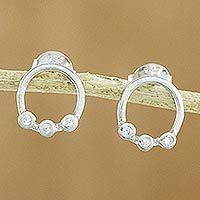 Sterling silver stud earrings,