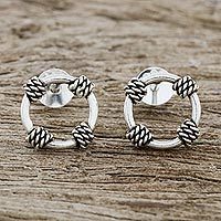 Sterling silver stud earrings,