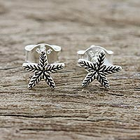 Sterling silver stud earrings, 'Starfish Charm' - Sterling Silver Starfish Stud Earrings from Thailand