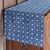 Cotton batik table runner, 'Hill Tribe Focus' - Hand-Dyed Navy and White Cotton Batik Square Table Runner thumbail