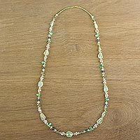 Multi-gemstone beaded necklace,