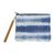 Leather accented tie-dyed cotton clutch, 'Sky Stripes' - Tie-Dyed Striped Cotton Wristlet in Blue from Thailand thumbail
