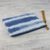 Leather accented tie-dyed cotton clutch, 'Sky Stripes' - Tie-Dyed Striped Cotton Wristlet in Blue from Thailand (image 2b) thumbail
