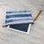 Leather accented tie-dyed cotton clutch, 'Sky Stripes' - Tie-Dyed Striped Cotton Wristlet in Blue from Thailand (image 2c) thumbail