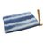 Leather accented tie-dyed cotton clutch, 'Sky Stripes' - Tie-Dyed Striped Cotton Wristlet in Blue from Thailand (image 2d) thumbail