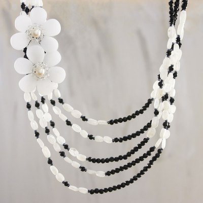 Multi-gemstone beaded necklace, Romance Night