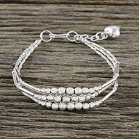 Silver beaded bracelet,