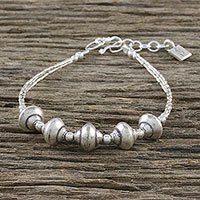 Silver beaded bracelet,