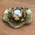 Steel tealight candle holder, 'Gilded Lotus' - Gold Painted Steel Lotus Flower Tealight Holder thumbail