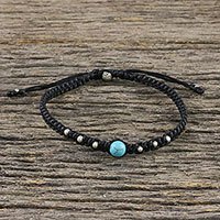Silver beaded pendant bracelet,
