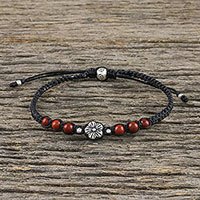 Jasper beaded macrame bracelet,