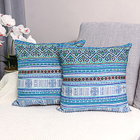 Hmong Cotton Blend Cushion Covers from Thailand,'Hmong Nature'