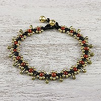 Jasper beaded anklet,