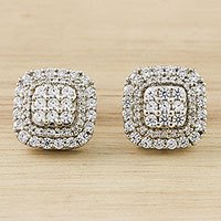 Sterling silver stud earrings,