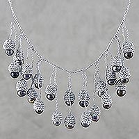 Cultured pearl waterfall necklace,
