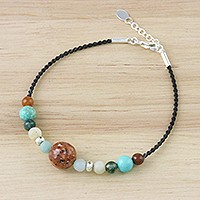 Multi-gemstone beaded bracelet,