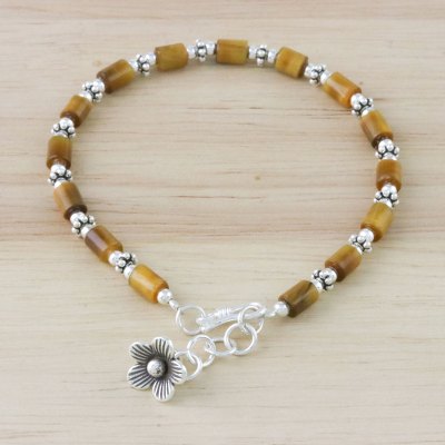Tigers eye beaded bracelet, Tiger Bloom