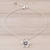 Silver charm anklet, 'Charm in Bloom' - Handmade Quartz and Silver Floral Anklet from Thailand thumbail