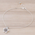 Silver charm anklet, 'Charm in Bloom' - Handmade Quartz and Silver Floral Anklet from Thailand (image 2b) thumbail