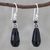 Agate dangle earrings, 'Twilight Desire' - Artisan Crafted Agate Beaded Dangle Earrings from Thailand thumbail