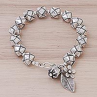 Silver beaded bracelet,