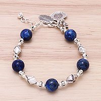 Lapis lazuli beaded bracelet,