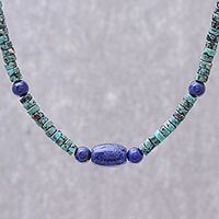 Lapis lazuli beaded necklace,