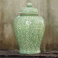 Celadon ceramic jar,
