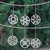Wood ornaments, 'Let it Snow' (set of 6) - Set of 6 Handmade Wood Snowflake Ornaments from Thailand thumbail