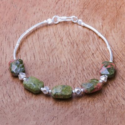 Unakite beaded bracelet, Earthy Lover