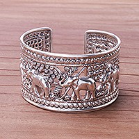 Sterling silver cuff bracelet,