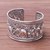 Sterling silver cuff bracelet, 'Elephant Jaunt' - Elephants in Forest Openwork Sterling Silver Cuff Bracelet (image 2b) thumbail
