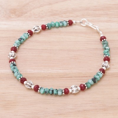Apatite and quartz beaded bracelet, Fresh Karen