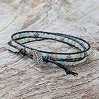 Quartz beaded wrap bracelet,