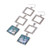 Roman glass dangle earrings, 'Triple Frame' - Square Roman Glass Dangle Earrings from Thailand (image 2c) thumbail