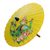 Paper parasol, 'Sunny Peacock in Daffodil' - Peacock Motif Paper Parasol in Daffodil from Thailand (image 2a) thumbail
