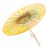 Paper parasol, 'Sunny Peacock in Daffodil' - Peacock Motif Paper Parasol in Daffodil from Thailand (image 2c) thumbail