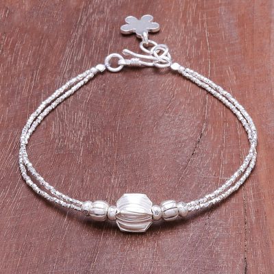 Silver beaded bracelet, Karen Lantern