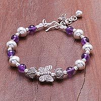 Amethyst beaded bracelet,